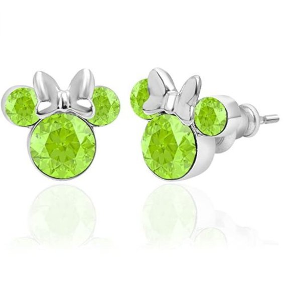 Minnie Mouse Crystal Birthstone Stud Earrings